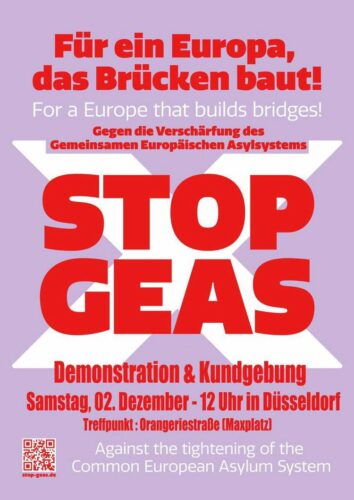 Stop-GEAS Demoplakat 02.12.2023 12:00 Uhr Maxplatz Düsseldorf