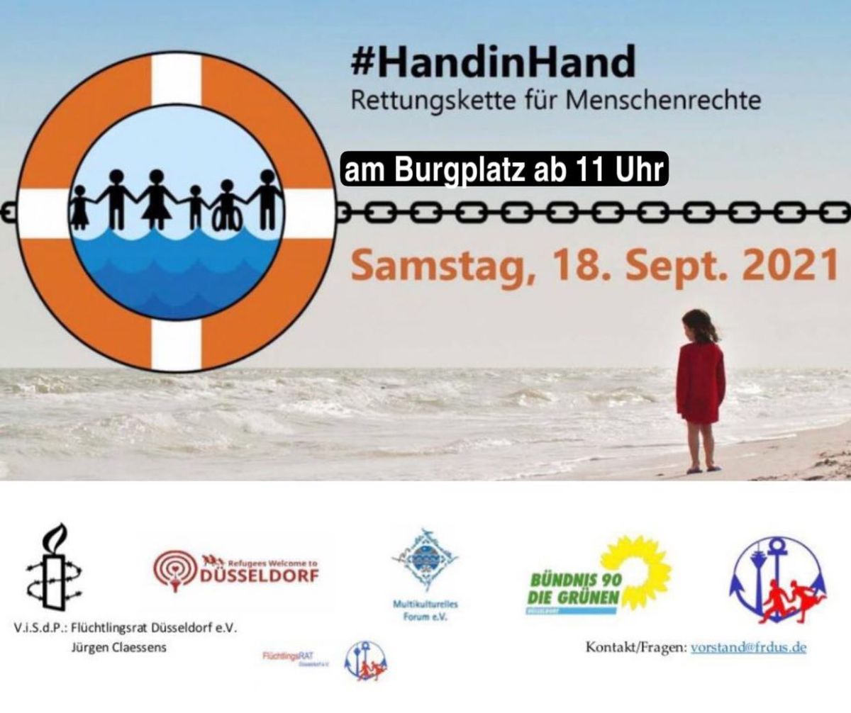 Aufruf Rettungskette für Menschenrechte am 18. September 11 Uhr am Burgplatz Düsseldorf