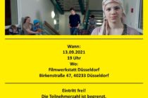 Plakat zur Filmvorführung und Diskussion "Willkommen auf Deutsch" am 13. September 2021 um 19:00 Uhr in der FIlmwerkstatt Düsseldorf